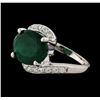 4.91 ctw Emerald and Diamond Ring - 14KT White Gold