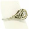 Image 7 : 18k White Gold Old European Diamond Solitaire Ring