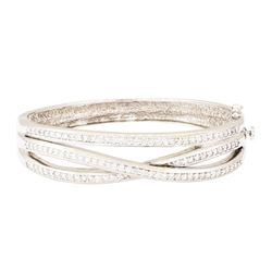 2.70 ctw Diamond Bangle Bracelet - 18KT White And Yellow Gold