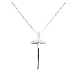 0.06 ctw Diamond Cross Pendant with Chain - 14KT & 18KT White Gold