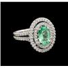 1.50 ctw Emerald and Diamond Ring - 14KT White Gold