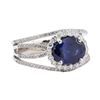 Image 1 : 3.23 ctw Sapphire and Diamond Ring - Platinum