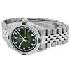 Image 4 : Rolex Mens Stainless Steel Diamond Lugs Green Vignette & Emerald Datejust Wristw