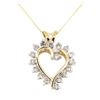 Image 1 : 0.90 ctw Diamond Heart Pendant with Chain - 14KT Yellow Gold