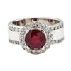 Image 2 : 3.41 ctw Ruby and Diamond Ring - 14KT White Gold