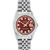 Image 2 : Rolex Mens Stainless Steel Red String Diamond 36MM Datejust Wristwatch With Role