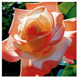 Brian Davis, "Orange Radiance" Limited Edition Giclee on Canvas, Numbered and Hand Signed with COA.