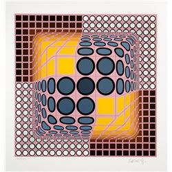 Victor Vasarely- Original Serigraph "Pink Composition"