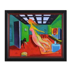 Cai, "Floating" Framed Original Acrylic Painting on Canvas, Hand Signed with Letter of Authenticity.