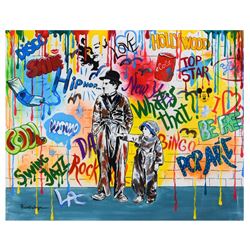 Nastya Rovenskaya- Mixed Media "Wanna be like Chaplin"