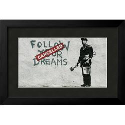 Banksy "Cancelled Dreams" Custom Framed Giclee on Paper