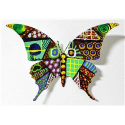 Patricia Govezensky- Original Painting on Cutout Steel "Butterfly CLXXXVII"