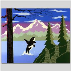 "Orca" Limited Edition Giclee on Canvas by Larissa Holt, Numbered and Signed. This piece comes Galle