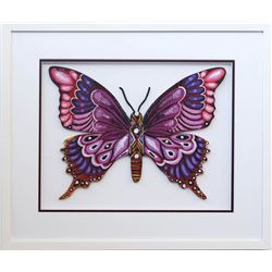 Patricia Govezensky- Original Painting on Laser Cut Steel "Butterfly CCXX"