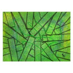 George Marlowe, "Barricade" Hand Signed Original Acrylic Painting on Canvas with Certificate of Auth