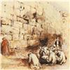 Image 2 : Brachi Horen - "Prayer At The Kotel" Hand-Embellished Mixed Media with Goldleaf, Hand Signed with Ce