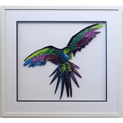 Patricia Govezensky- Original Painting on Laser Cut Steel "Macaw XIX"