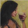 Image 2 : Vincent Silvano, "Thinking of You" Framed Original Oil Painting on Canvas, Hand Signed with Certific