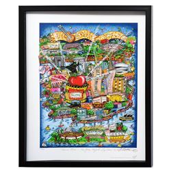 Charles Fazzino- 3D Construction Silkscreen Serigraph "There's Music... New Jersey, New York, Long I