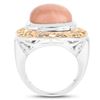 Image 2 : Two Tone Plated 12.80 Carat Genuine Moonstone .925 Sterling Silver Ring (size 7)