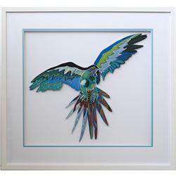 Patricia Govezensky- Original Painting on Laser Cut Steel "Macaw XI"