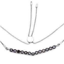 2.28 Carat Genuine Black Diamond .925 Sterling Silver Necklace