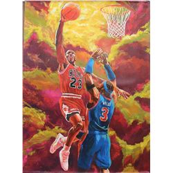 Dimitry Turchinsky- Original Oil on Canvas "Jordan vs. Wallace"