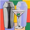 Image 2 : Steve Kaufman (1960-2010), "Martini" Hand Embellished Limited Edition Hand Pulled Silkscreen on Canv