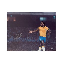 "Pele" Print, Autographed by Legendary Brazilian Footballer, Pele.
