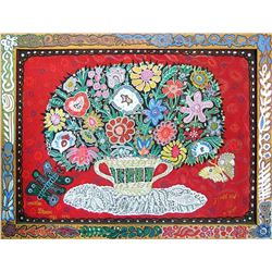 Mania Litvak- Original Serigraph "Composition in Red"