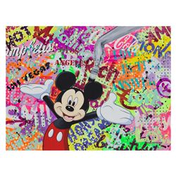 Nastya Rovenskaya- Original Oil on Canvas "Party with Mickey"