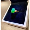 Image 3 : Genuine Hand Polished Jade Stone Mounted In 14K (585) Gold Setting With 8 Set Diamonds