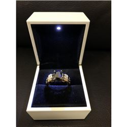 Ladies Black Sapphire 6ct Main Stone Marked 10kt Ring