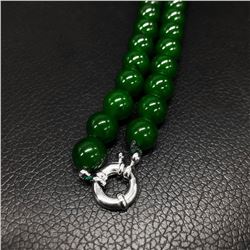 Asian Green Jade Beaded Necklace