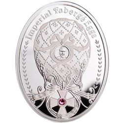 2012 Poland Mint "Order of St George" Imperial Faberge Egg - Proof Silver Coin w/ Swarovski Crystals