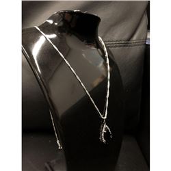 Stunning Mounted Tanzanite Pendant On 925 Sterling Silver Twist Link Chain