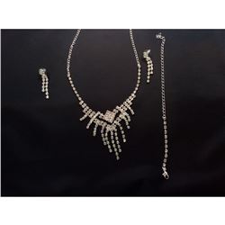 Czech Crystal Rhinestone Bridal Necklace Set