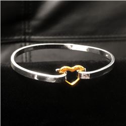 Ladies Sterling Silver Plated Heart Clasp Bracelet