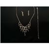 Image 1 : Czech Crystal Rhinestone Bridal Necklace Set