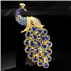 Image 2 : Large Royal Blue Jewel Peacock Broach
