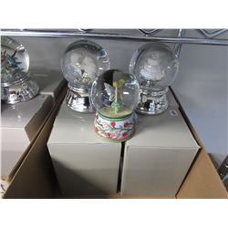 7 ASSORTED MEMORIAL/CELEBRATION GLOBES (BAPTISM, GRADUATION, MEMORIAL, WEDDING, ANGEL, ETC)