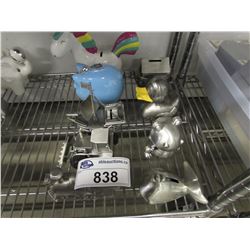 UNICORN COIN BANK, BLUE PIGGY BANK, S/S PIRATE SHIP COIN BANK, S/S TRAIN COIN BANK, S/S WHALE COIN