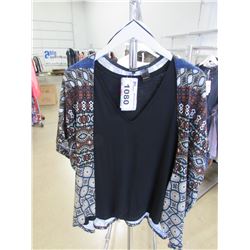 DESIGUAL BLOUSE WITH BLACK UNDERGARMENT SIZE LARGE RV $169