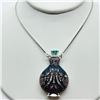 Image 2 : Silver Perfume Holder Ornate Design Adjustable Length Necklace (~weight 18.5g), Made in Canada, Sugg