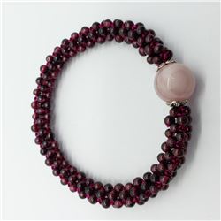 Garnet Rose Quartz Stretchable Bracelet, Made in Canada, Suggested Retail Value $120