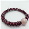 Image 2 : Garnet Rose Quartz Stretchable Bracelet, Made in Canada, Suggested Retail Value $120