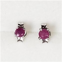 Silver Ruby Earrings, Made in Canada, Suggested Retail Value $100