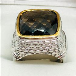 Brass Smokey Topaz(7.9ct) Men'S Ring, Made in Canada, Suggested Retail Value $100