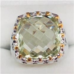 Brass Green Amethyst(8.8ct) Men'S Ring, Made in Canada, Suggested Retail Value $100