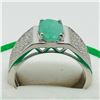 Image 2 : Silver Emerald Cubic Zirconia Men'S Ring, Made in Canada, Suggested Retail Value $200 (Estimated Sel